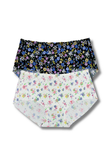 Plus Size Seamless Printed Panties ๐ | Mid-Rise Hipster | Super Stretchable Comfort (2XL/3XL, Pack of 2)