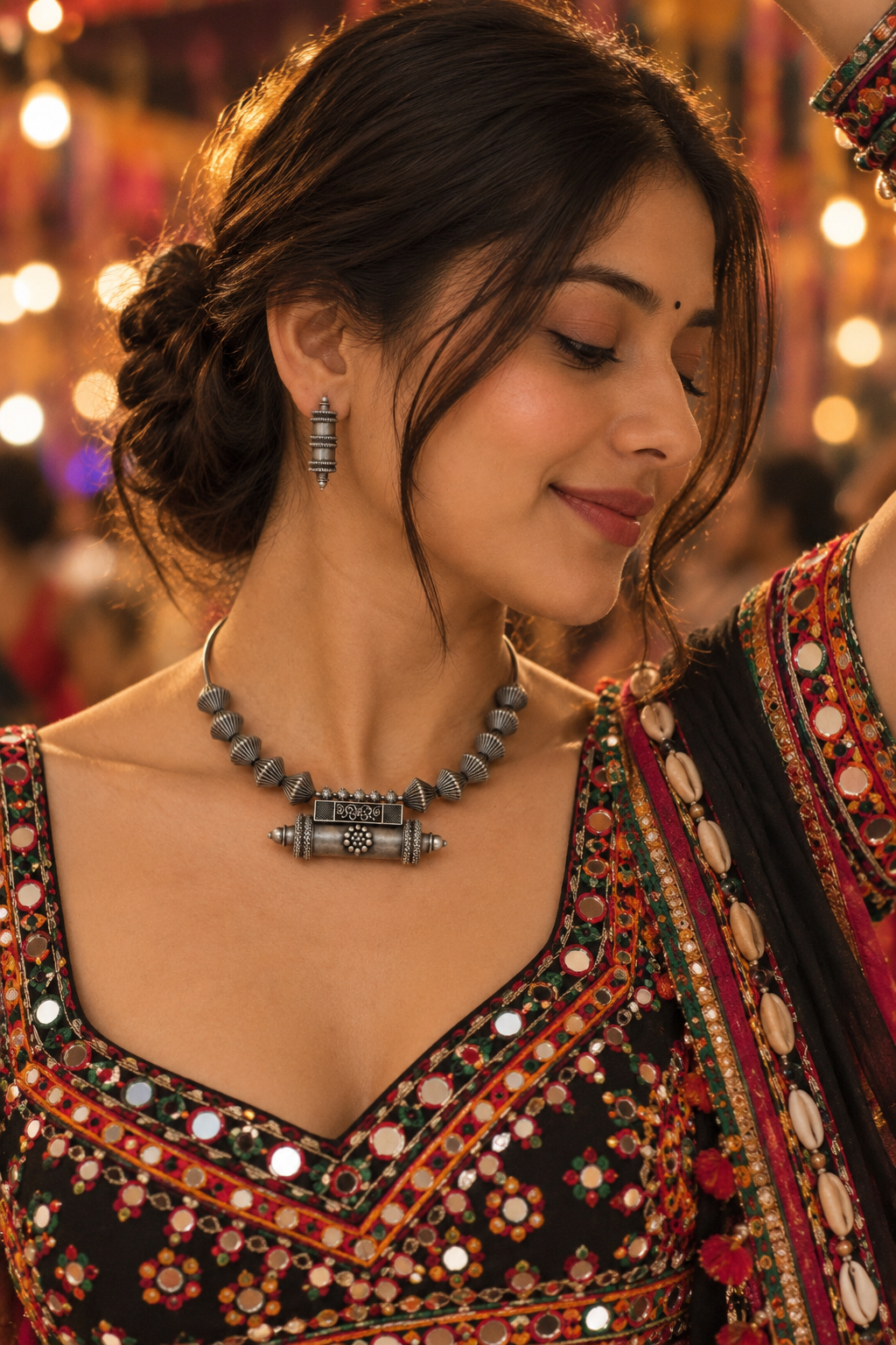 Tribal Torque Oxidised Necklace Set