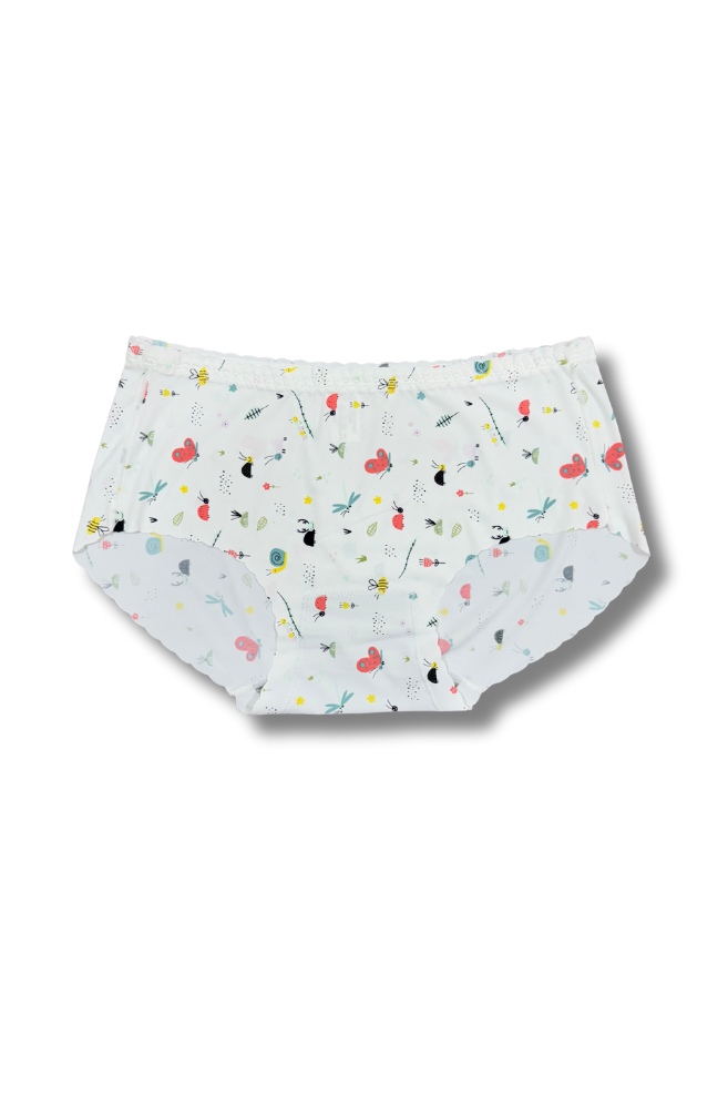 (Fits M–L)Seamless Printed Panties 👙 | Mid-Rise Hipster | Super Stretchable Comfort (Pack of 2)