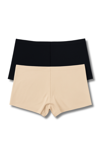 Fits M, L & XL Free Size Seamless Boy Shorts Panties for Women | Pack of 2  | High Rise, Full Coverage