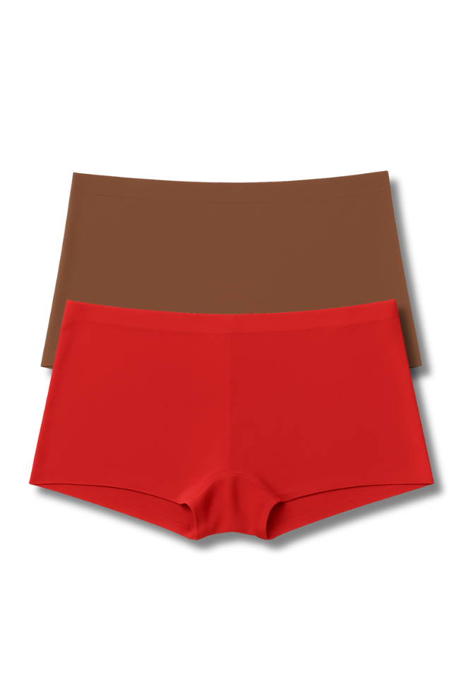 Fits M, L & XL Free Size Seamless Boy Shorts Panties for Women | Pack of 2 | High Rise, Full Coverage