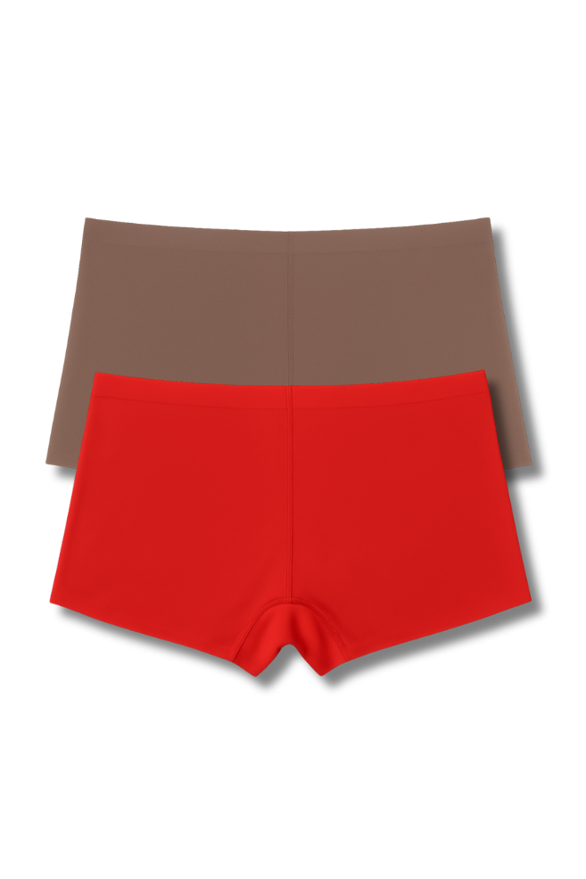 Fits M, L & XL Free Size Seamless Boy Shorts Panties for Women | Pack of 2 | High Rise, Full Coverage