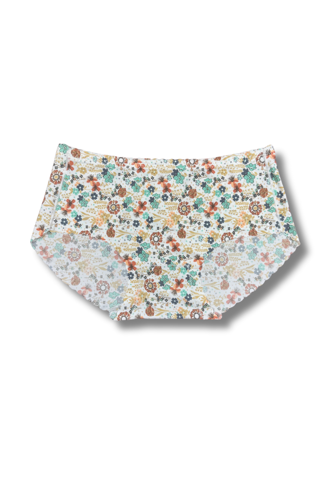 (Fits M–L)Seamless Printed Panties 👙 | Mid-Rise Hipster | Super Stretchable Comfort (Pack of 2)