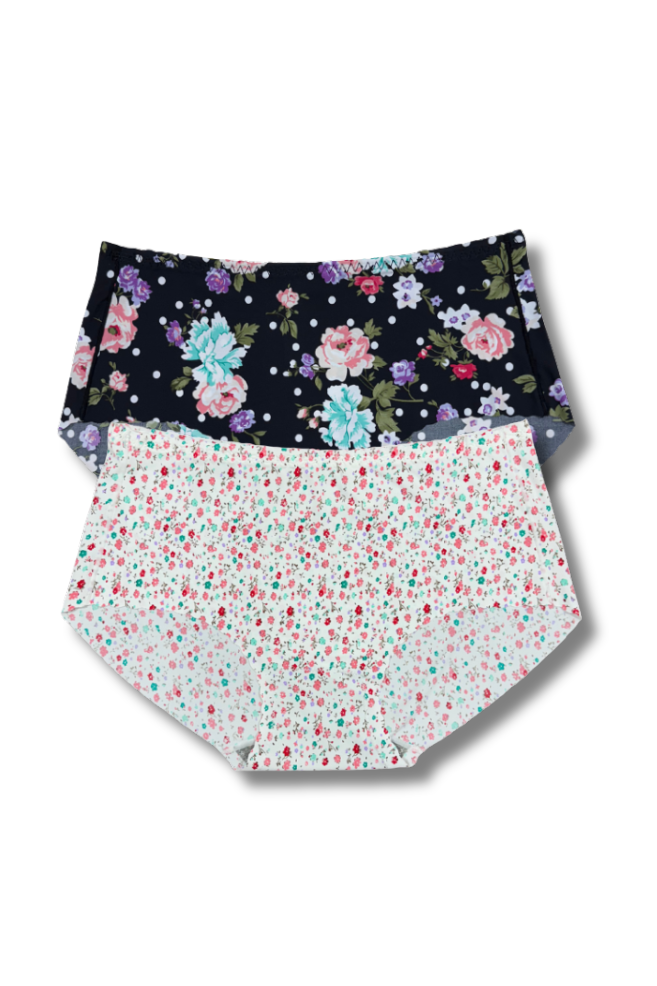 Plus Size Seamless Printed Panties 👙 | Mid-Rise Hipster | Super Stretchable Comfort (2XL/3XL, Pack of 2)