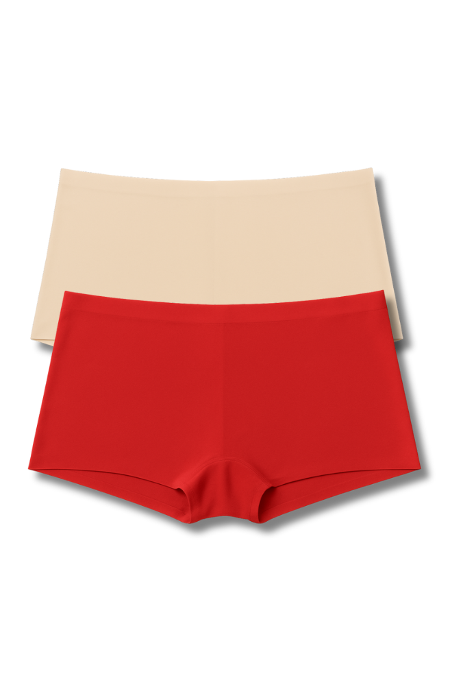 Fits M, L & XL Free Size Seamless Boy Shorts Panties for Women | Pack of 2 | High Rise, Full Coverage