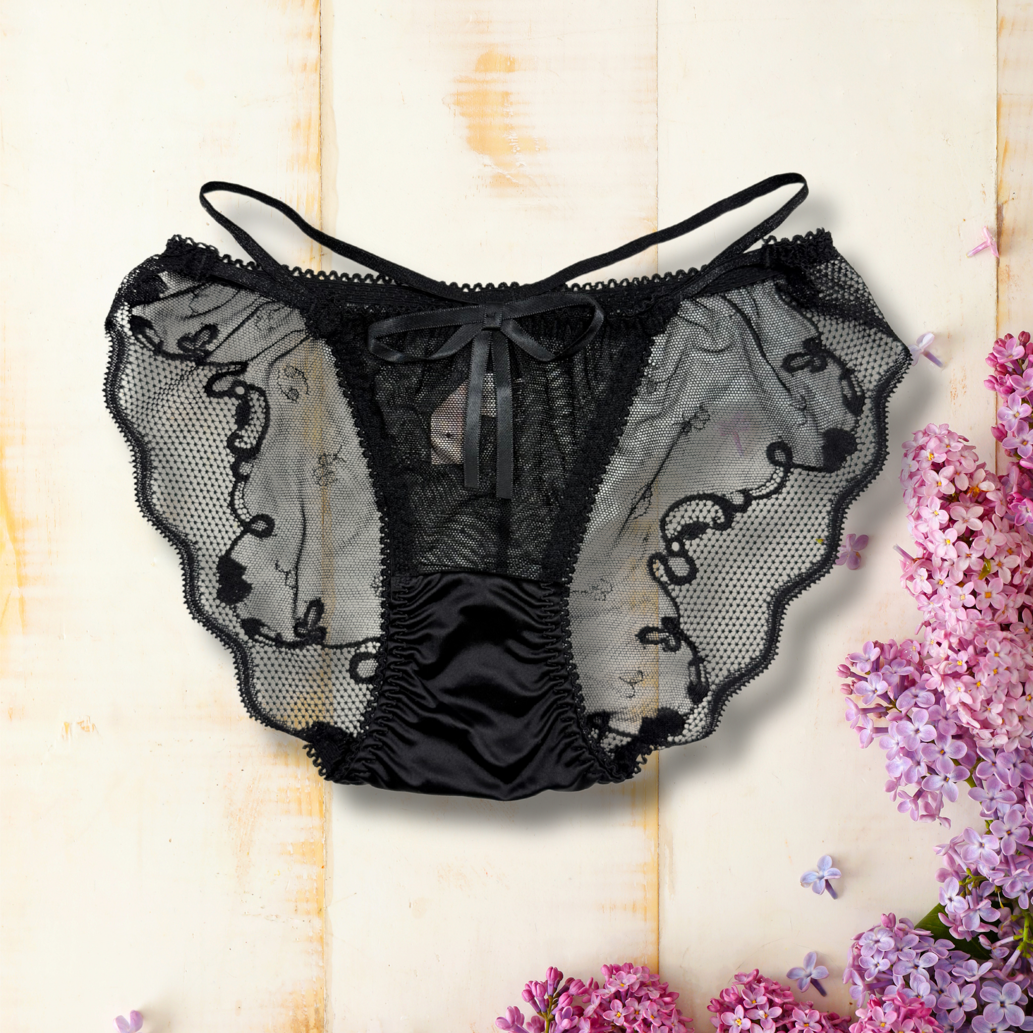S/M Lace Temptation Intimate Wear | Fancy Stretchy Mesh Panty | 1 PC Pack