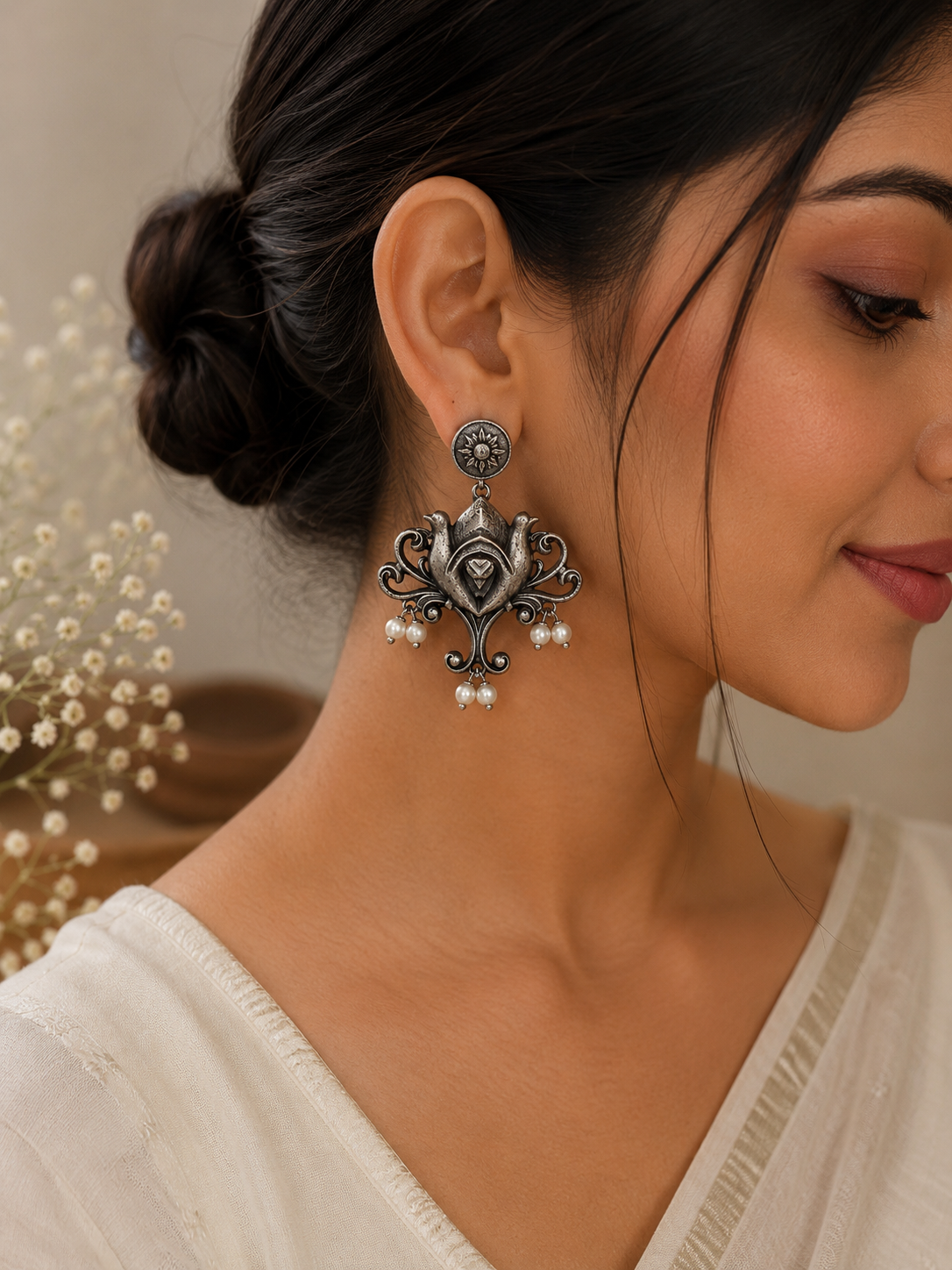 Chandrekha Pearl Drop Earrings