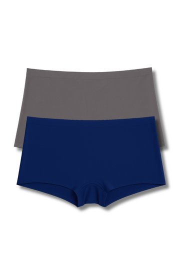 Fits M, L & XL Free Size Seamless Boy Shorts Panties for Women | Pack of 2 | High Rise, Full Coverage