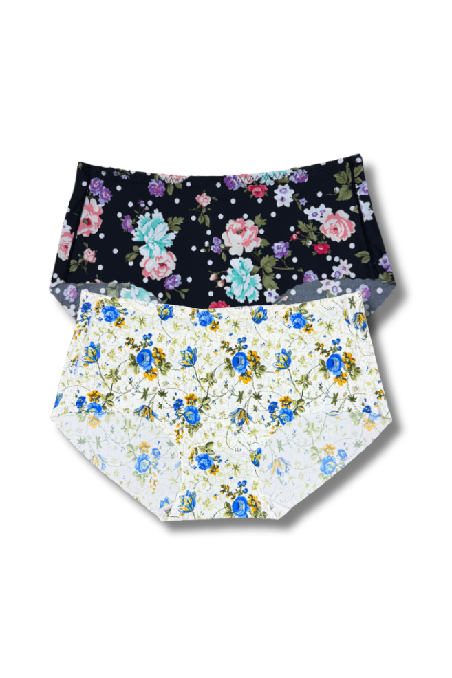 Plus Size Seamless Printed Panties 👙 | Mid-Rise Hipster | Super Stretchable Comfort (2XL/3XL, Pack of 2)