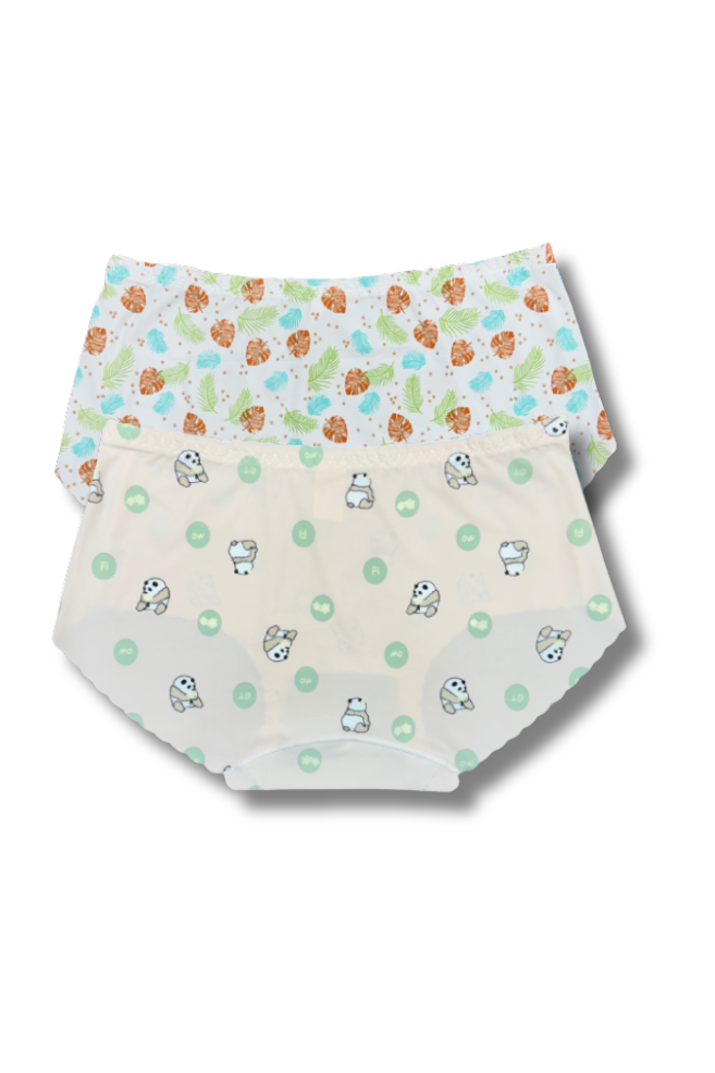 (Fits M–L)Seamless Printed Panties 👙 | Mid-Rise Hipster | Super Stretchable Comfort ( Pack of 2)