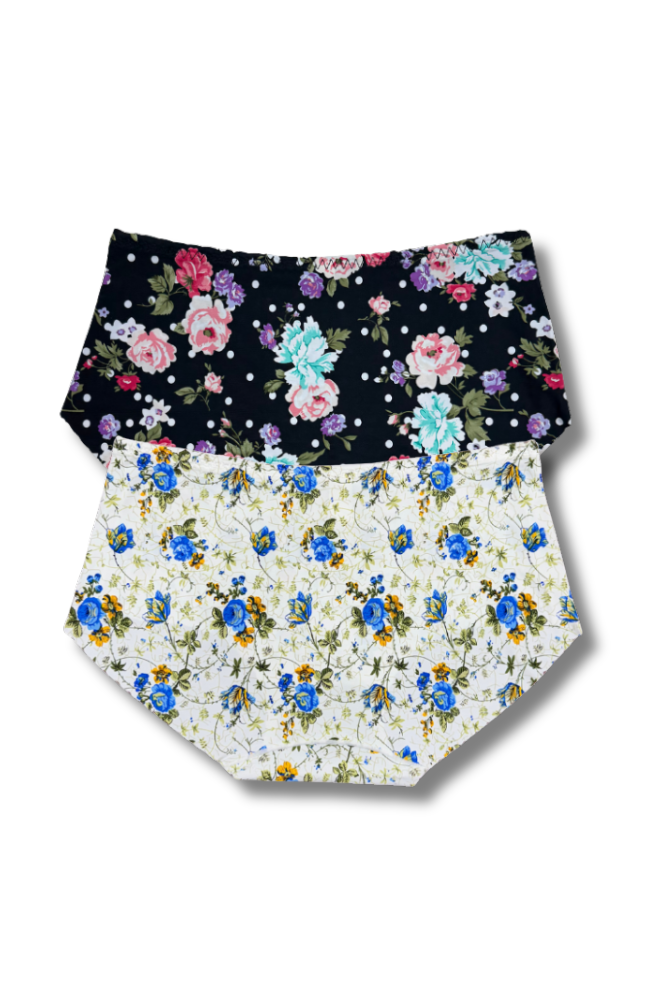 Plus Size Seamless Printed Panties 👙 | Mid-Rise Hipster | Super Stretchable Comfort (2XL/3XL, Pack of 2)