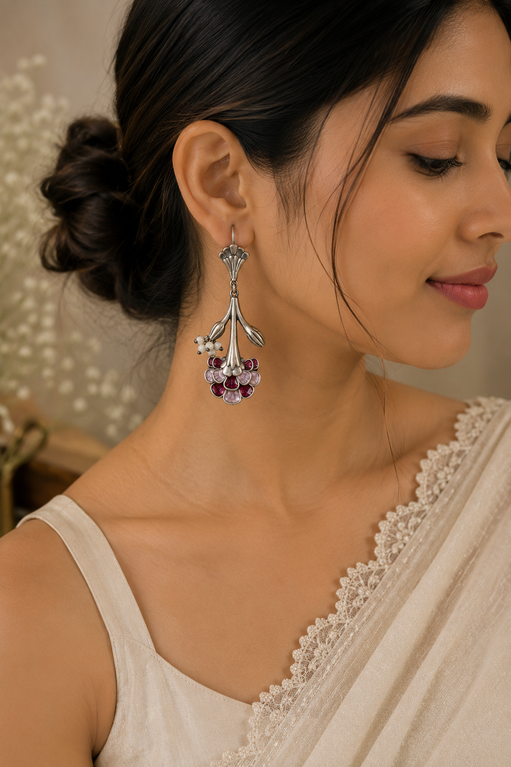 Gulnaar Floral Drop Earrings