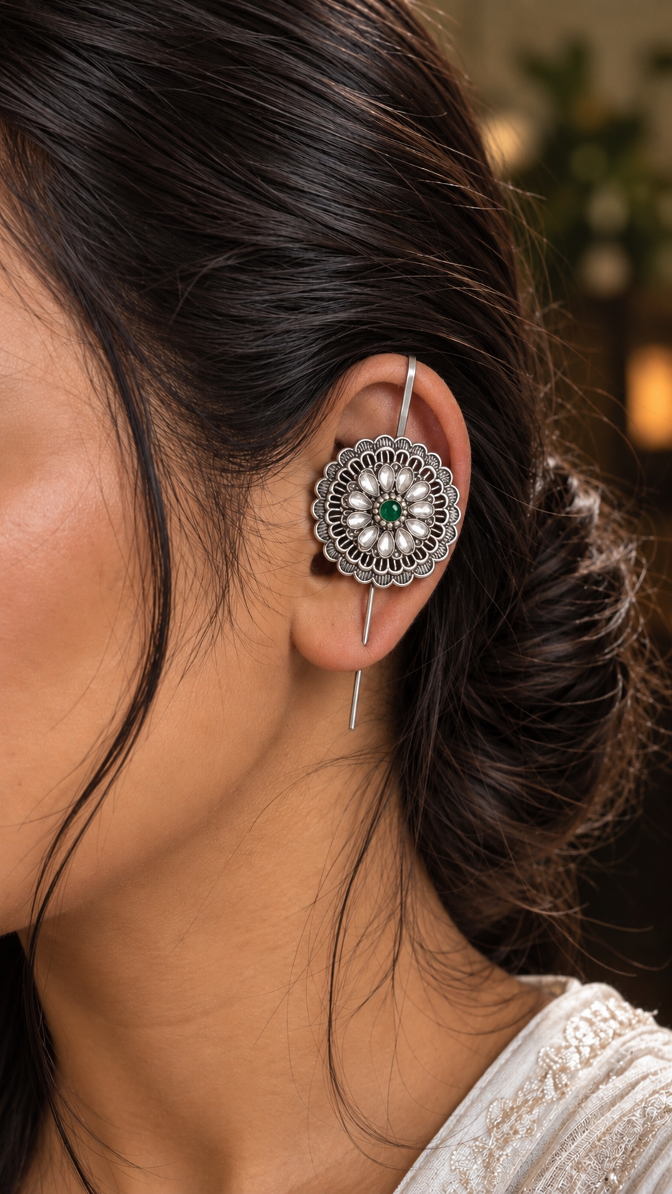 Lotus Bloom Statement Earcuffs