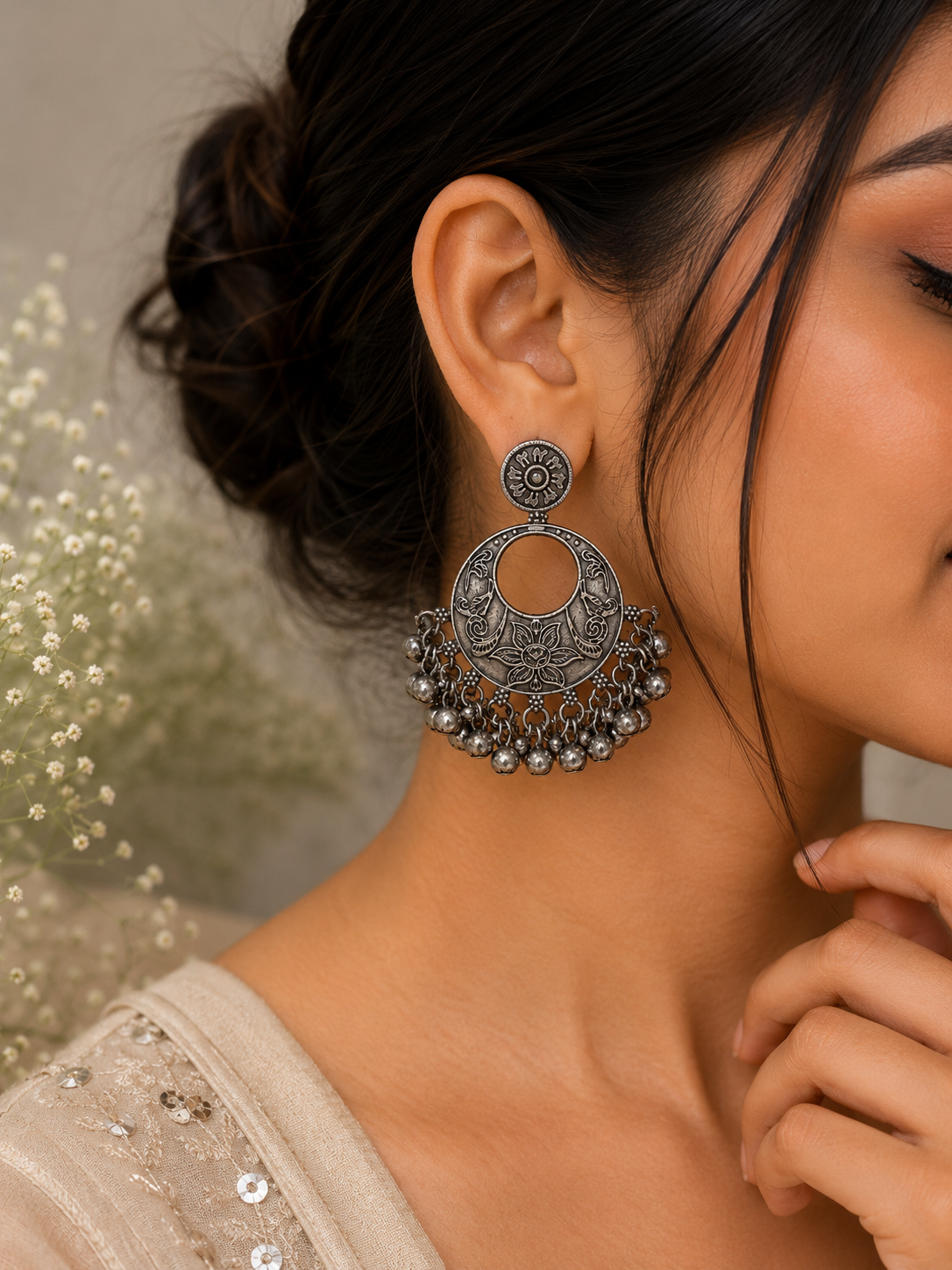 Rajwadi Ghungroo Chandelier Earrings