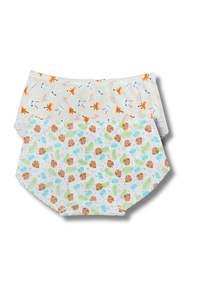 (Fits M–L)Seamless Printed Panties 👙 | Mid-Rise Hipster | Super Stretchable Comfort (Pack of 2)