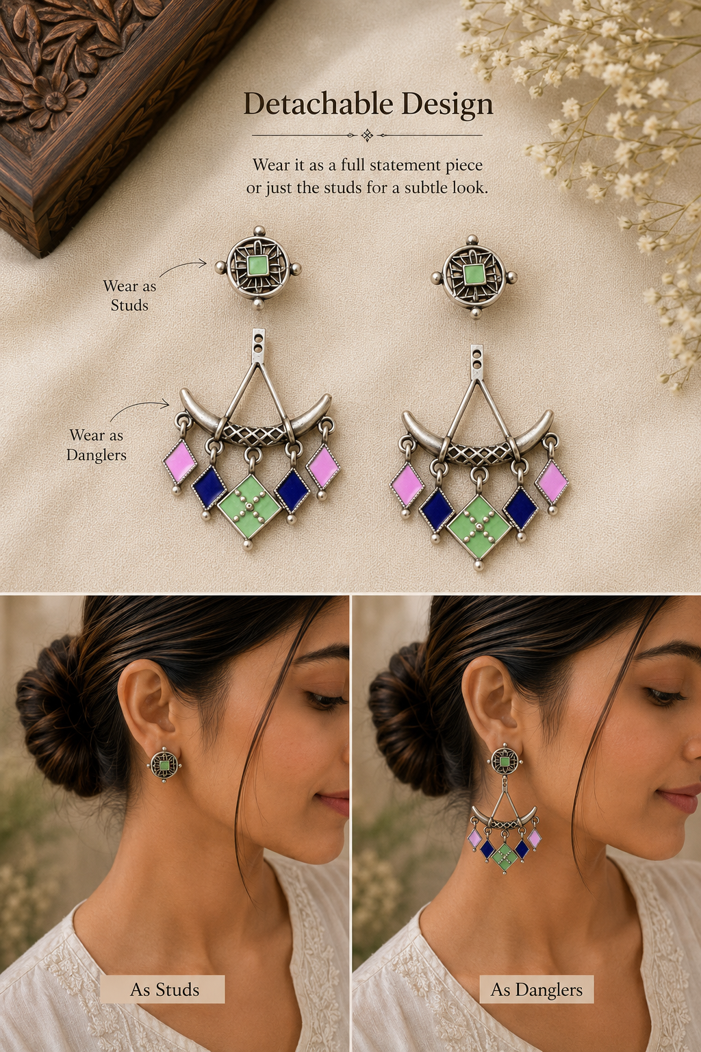 Rangrez Detachable Chandelier Earrings
