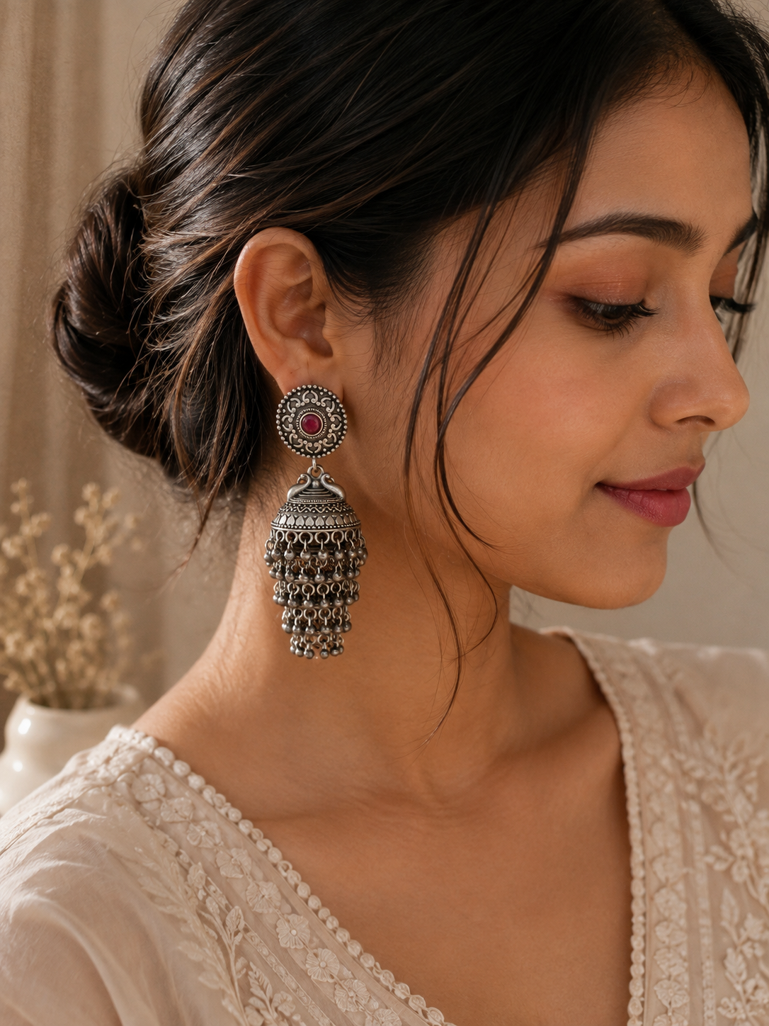 Gulnaar Cascade Jhumkas