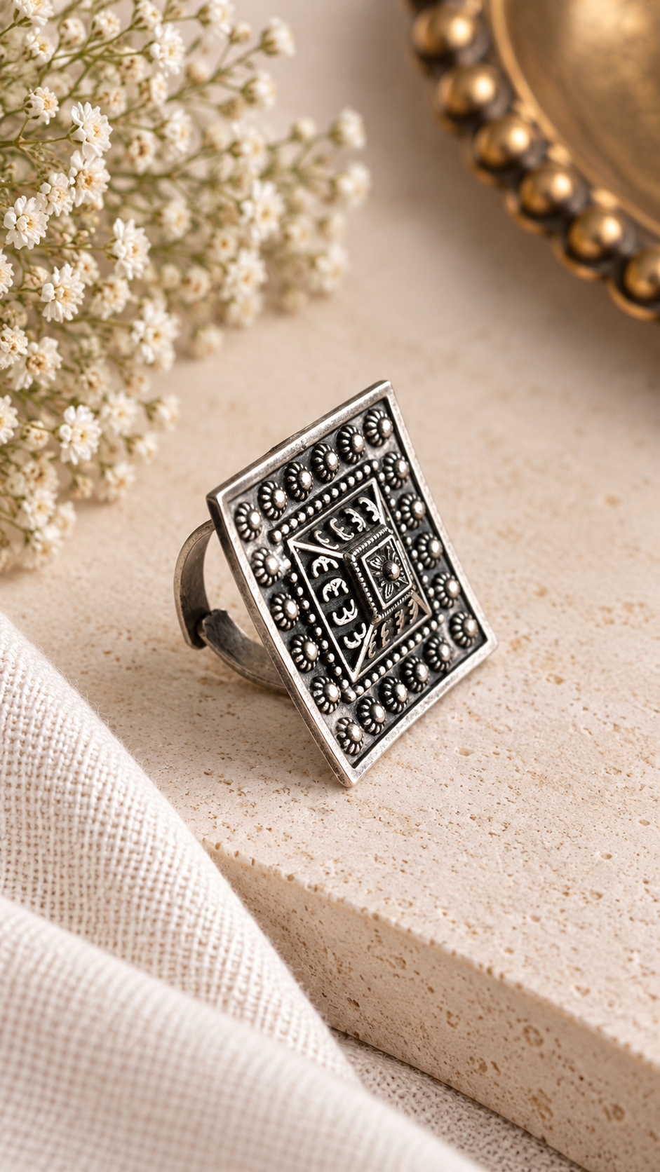 Royal Mandala Statement Ring