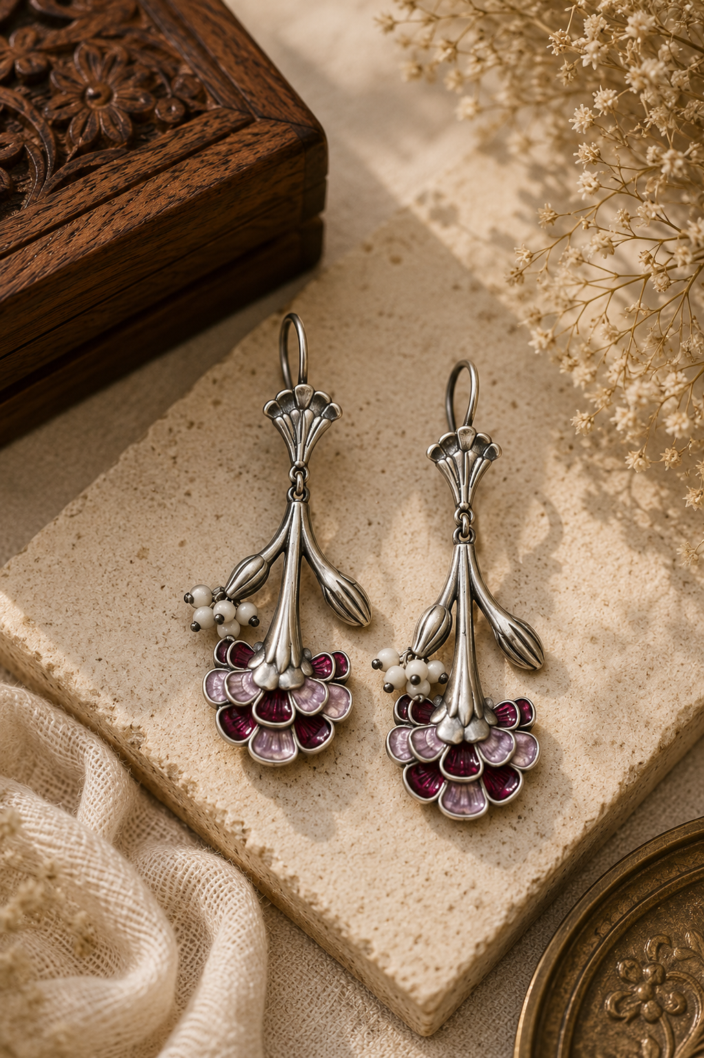 Gulnaar Floral Drop Earrings