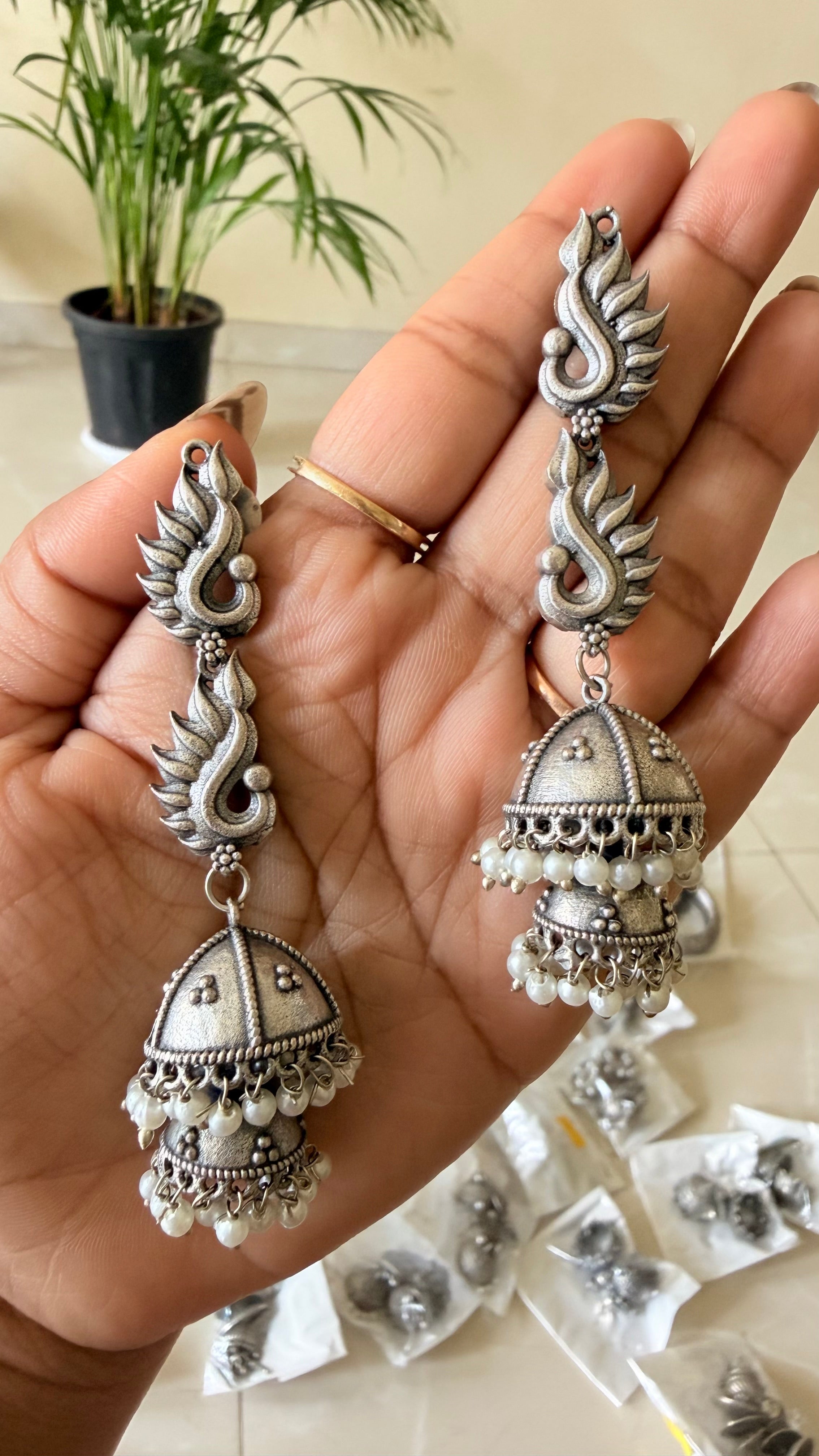 Mayura Flame Jhumkas