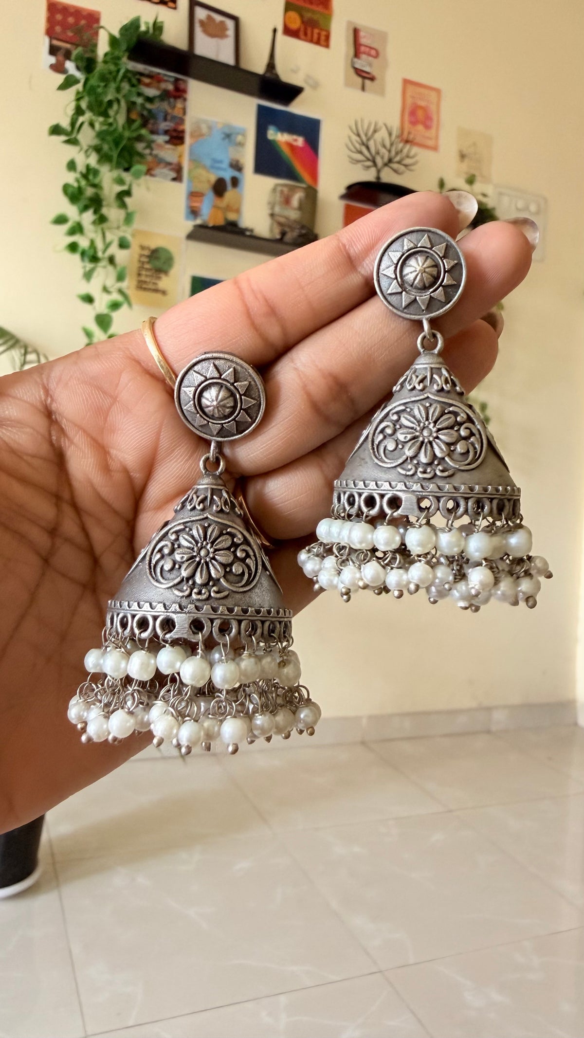 Rajsi Pearl Bloom Jhumkas