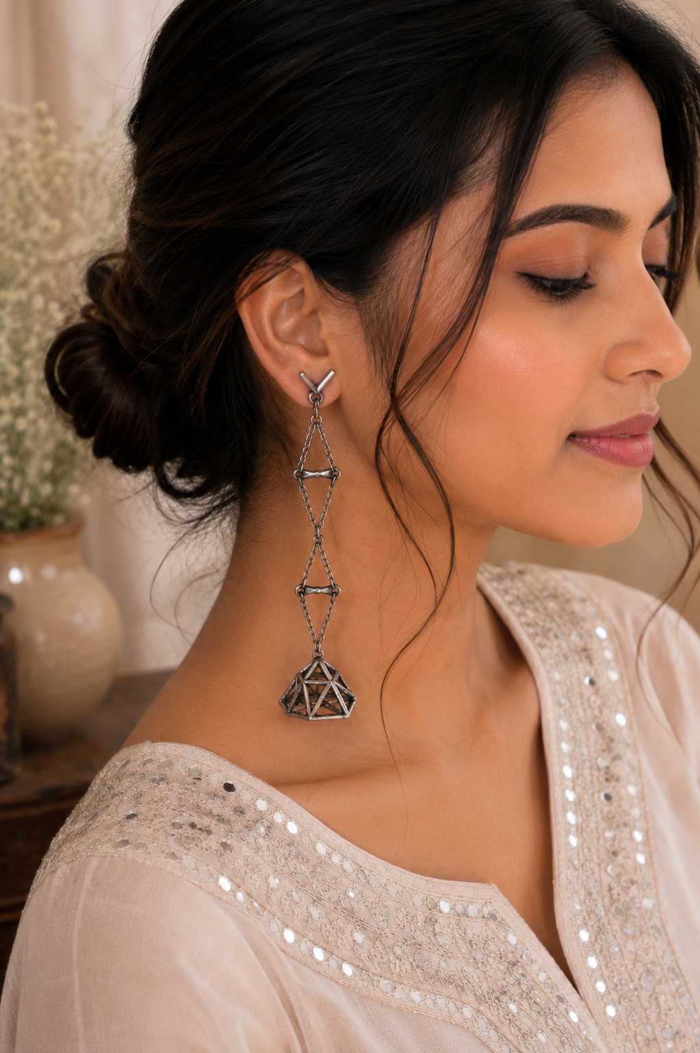 Aarohi Geometric Jhumkas