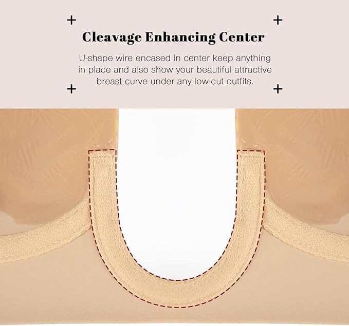 Strapless Deep U Plunge Push-Up Bra – Invisible Adhesive, Backless & Wire-Free