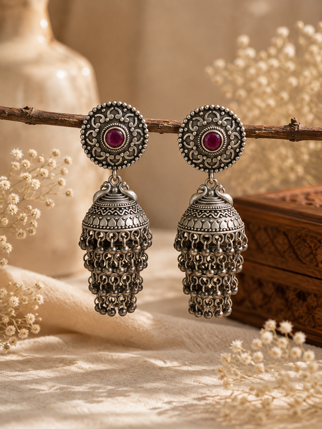 Gulnaar Cascade Jhumkas