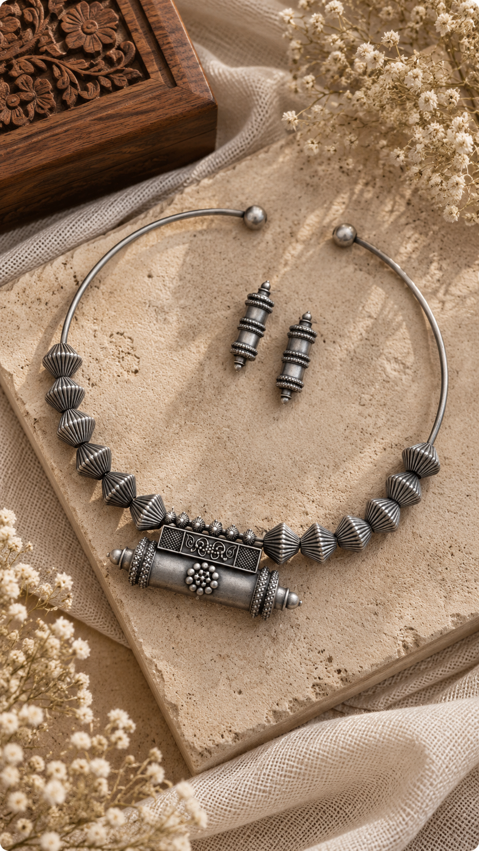 Tribal Torque Oxidised Necklace Set