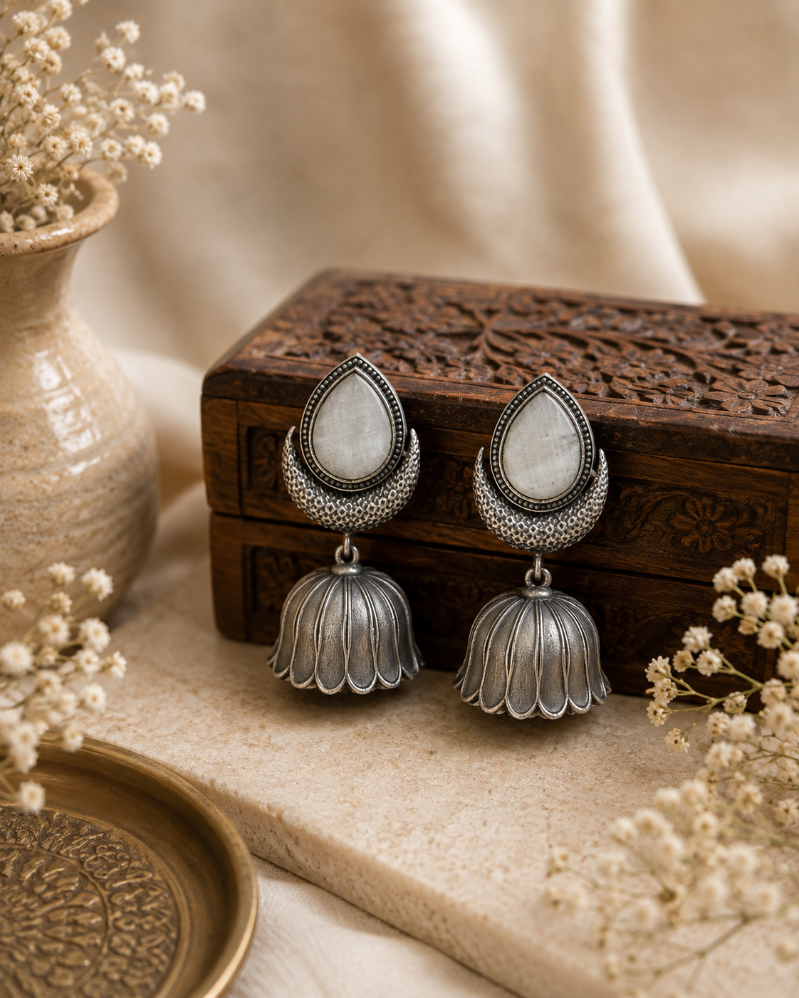 Chandrika Lotus Jhumkas