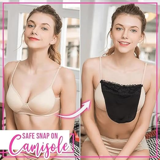 Lace Cleavage Cover Insert/ Deep Closer | Modesty Panel for Low Neckline Tops & Dresses | Cotton & Lace, 3 Colors in 1 Pack – Free Size