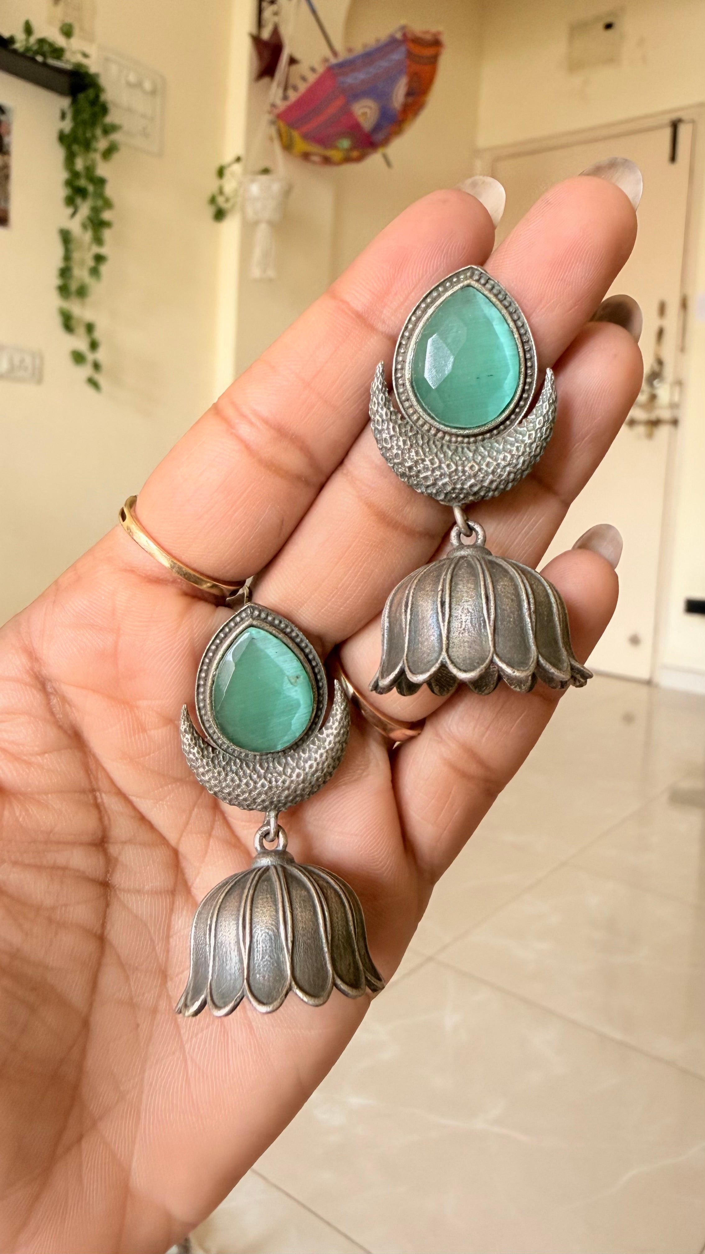 Chandrika Lotus Jhumkas