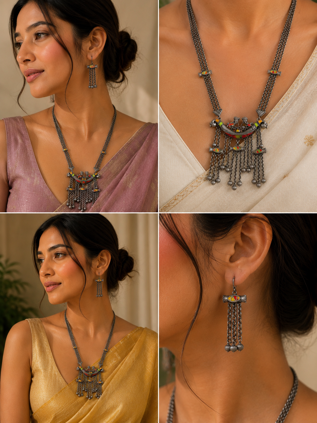 Rangila Tribal Oxidised Necklace Set