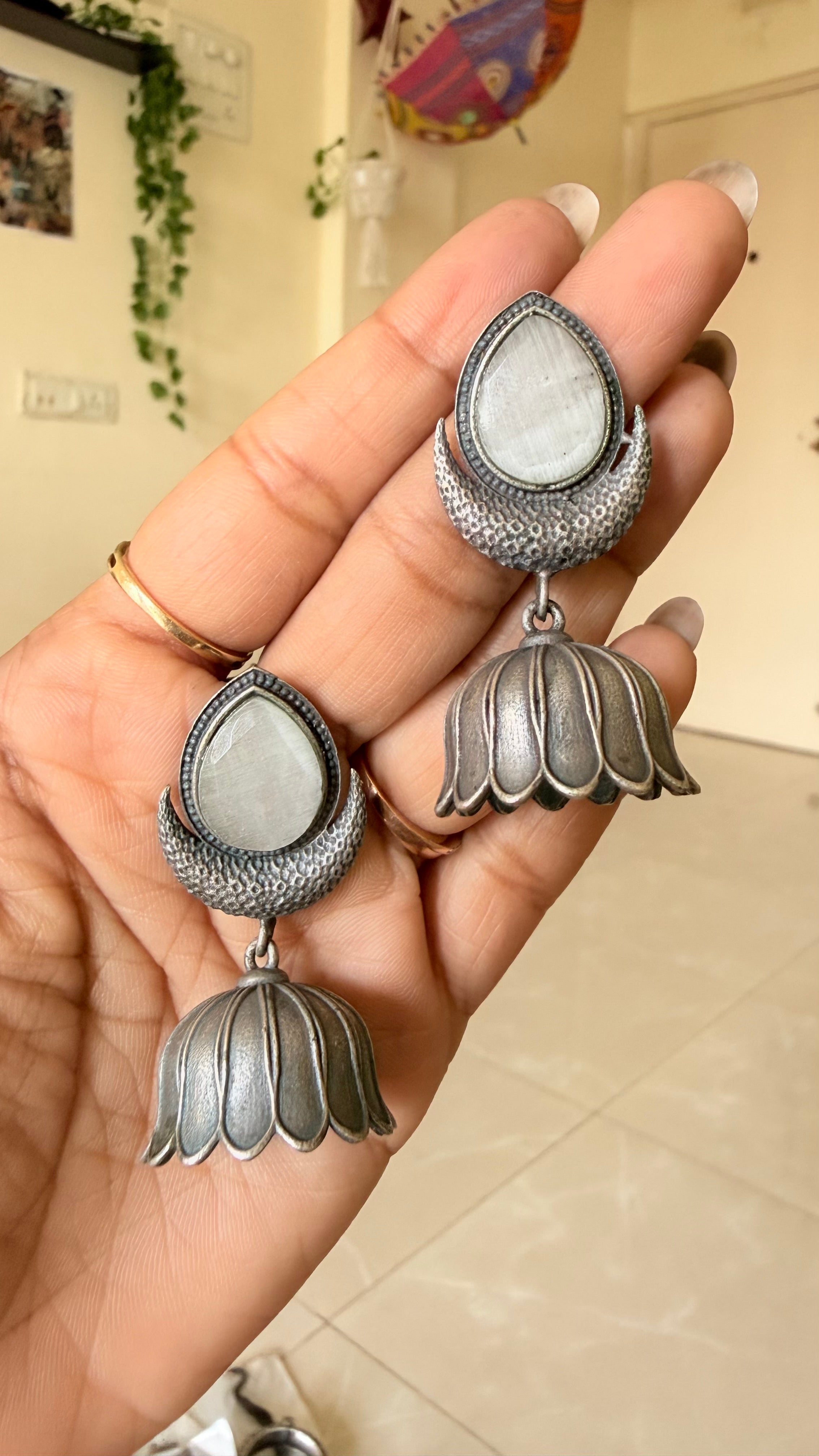 Chandrika Lotus Jhumkas