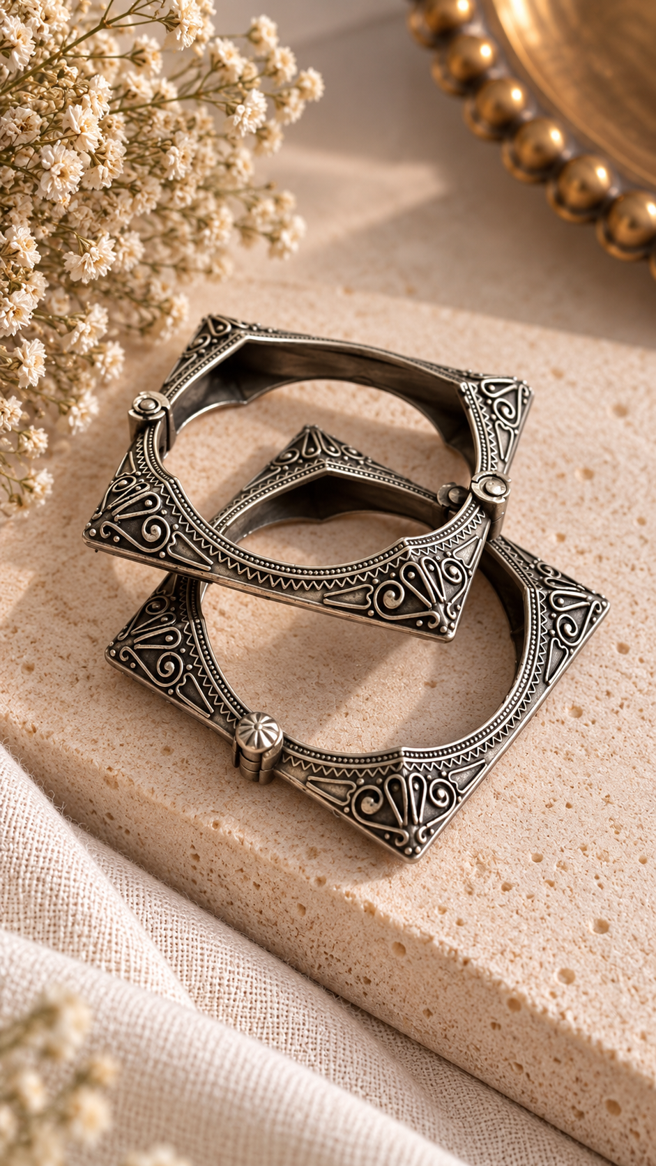 Rajwadi Tribal Carved Cuff Bangle