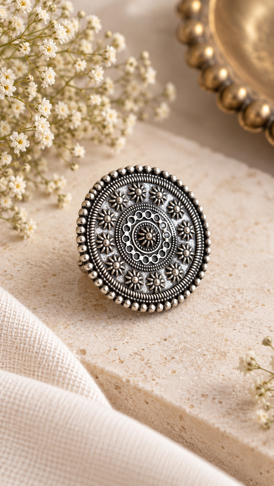 Antique Bloom Mandala Ring