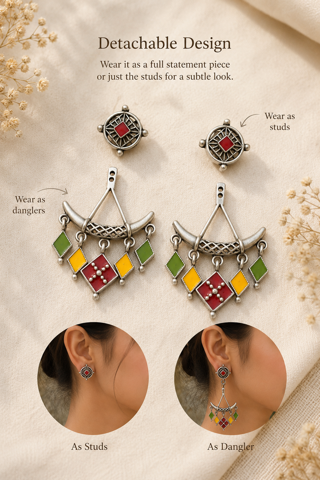 Rangrez Detachable Chandelier Earrings