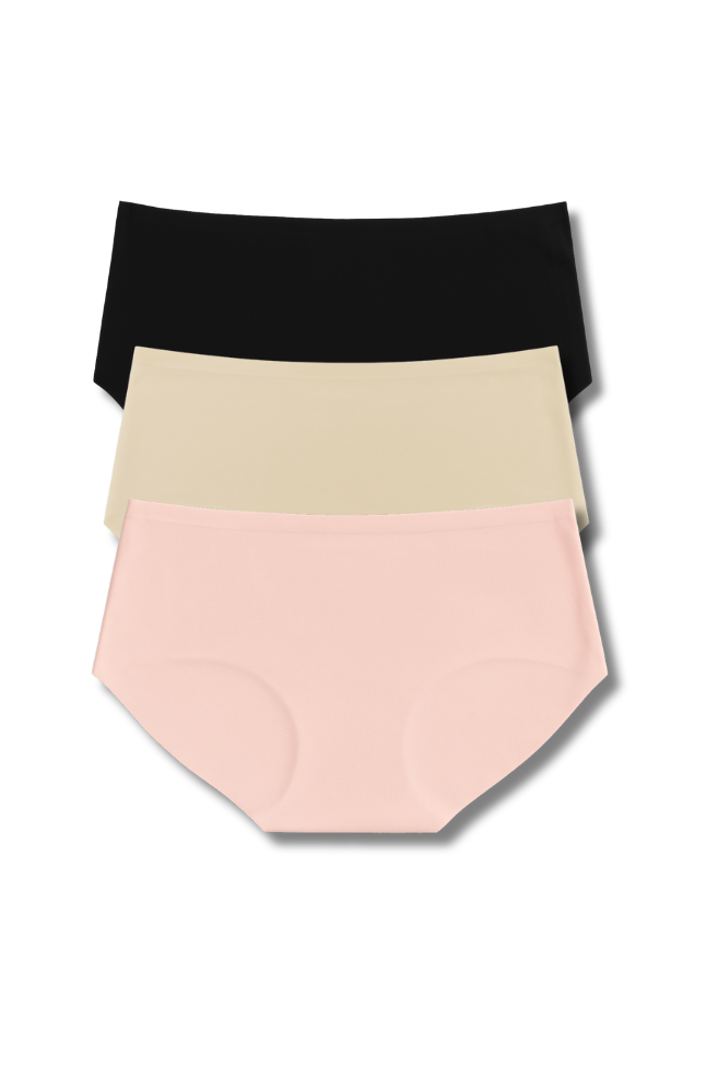 XL-2XL Seamless Panty Pack of 3 for Women | Super Stretchable, Lightweight, Mid-Rise Hipster | Daily Wear Comfort