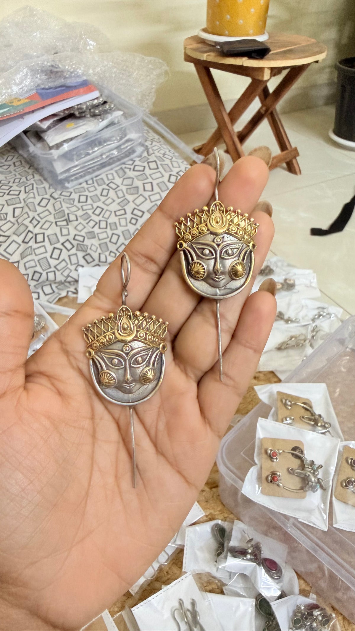 Durgamata Dual-Tone Face Earcuffs
