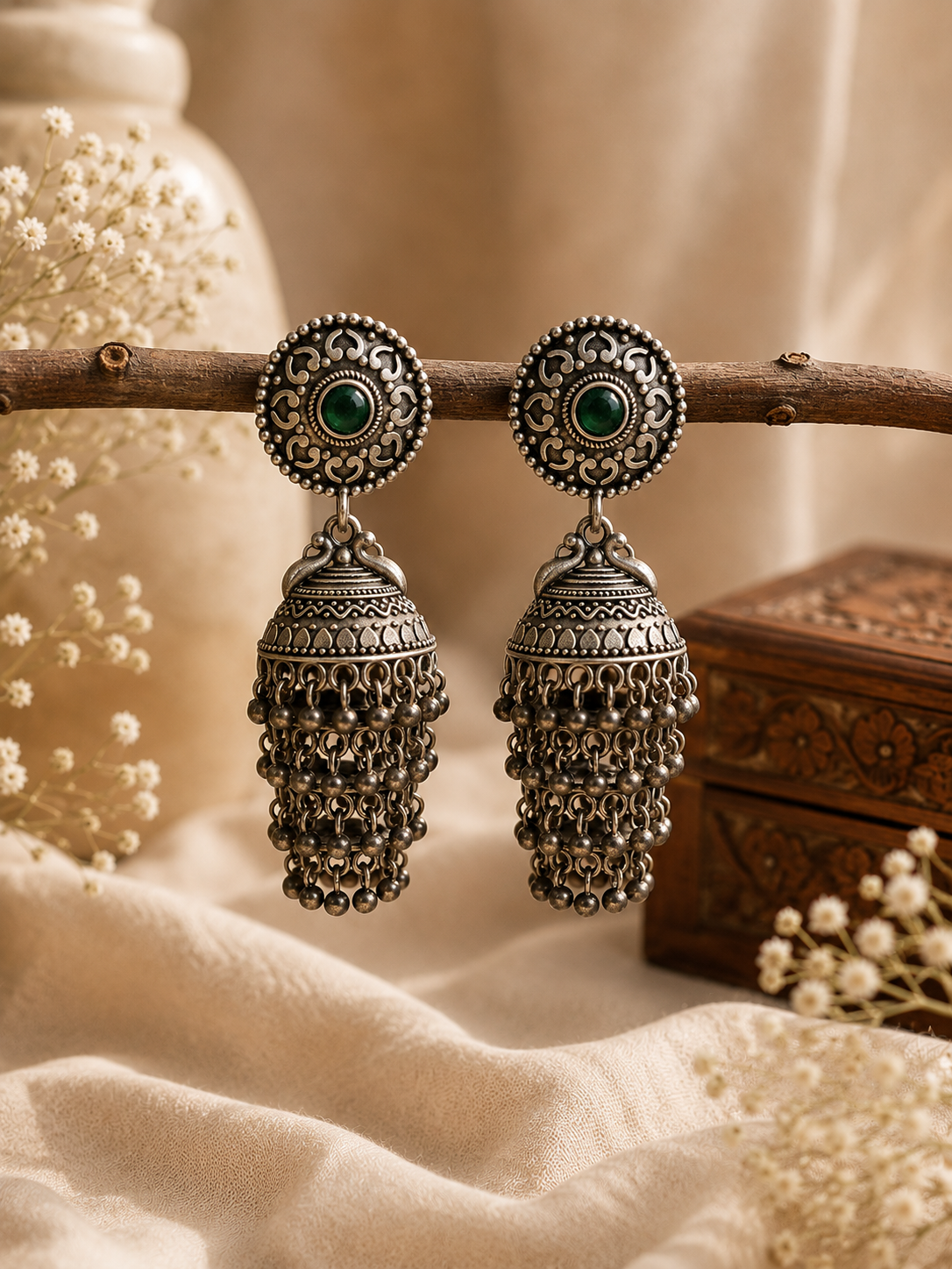 Gulnaar Cascade Jhumkas