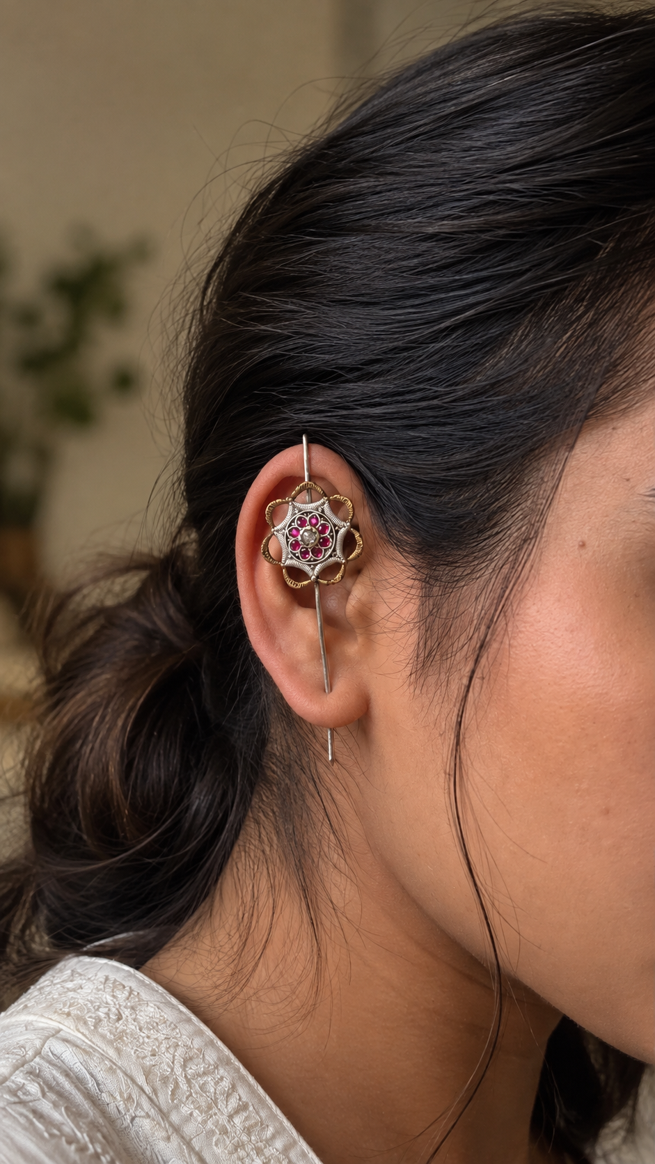 Mandala Bloom Statement Earcuffs