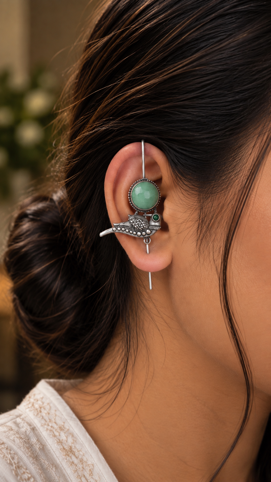 Neelam Birdstone Statement Earcuffs