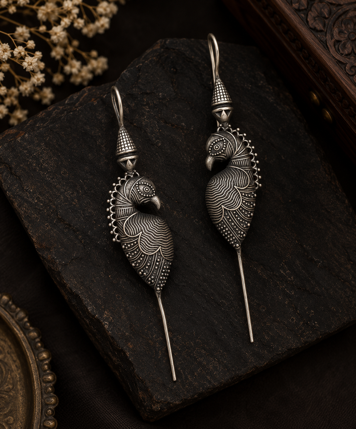 Mayura Parrot Statement Earcuffs