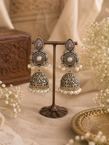 Gulnaar Pearl Jhumkas