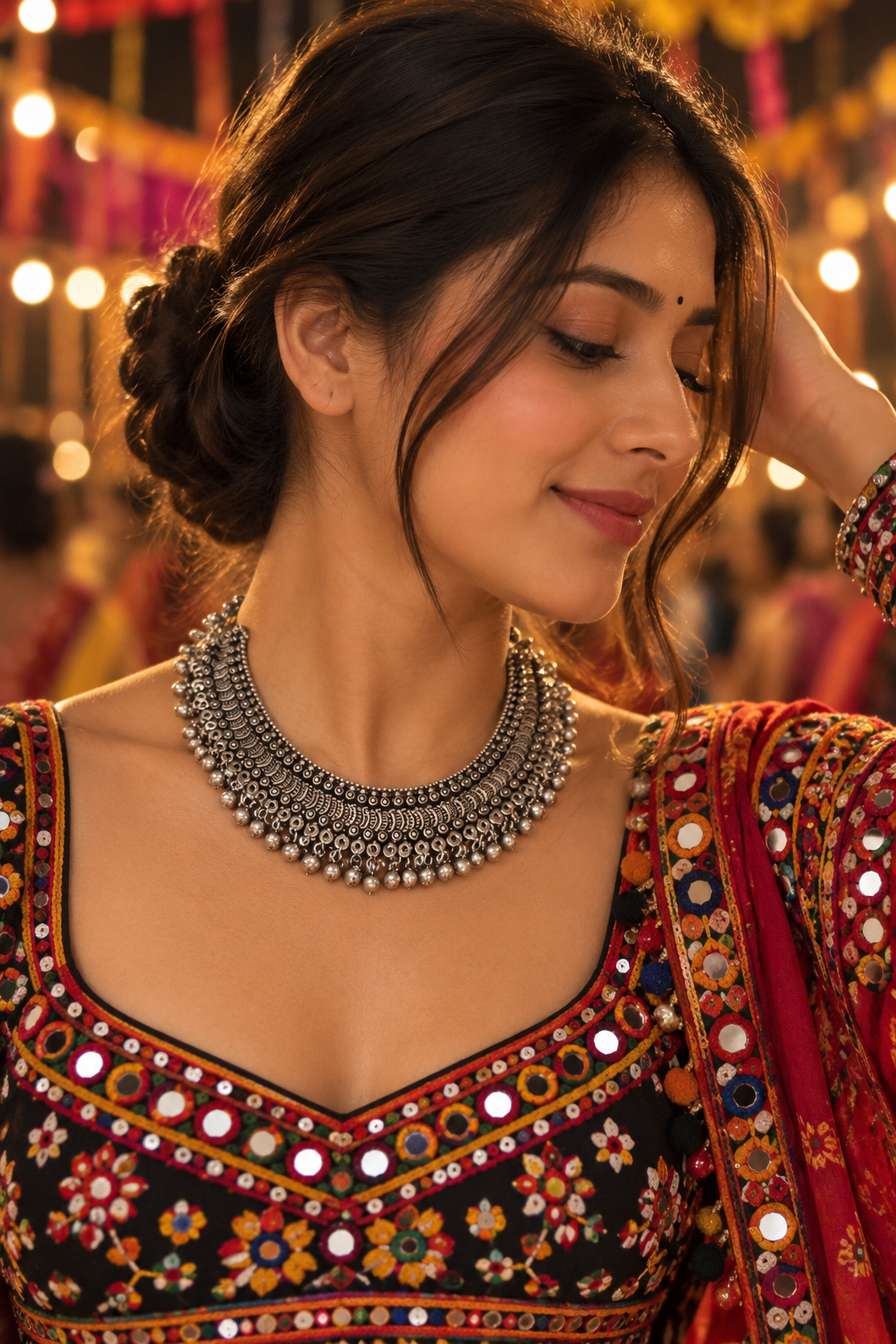 Rajwadi Jhumki Choker Necklace
