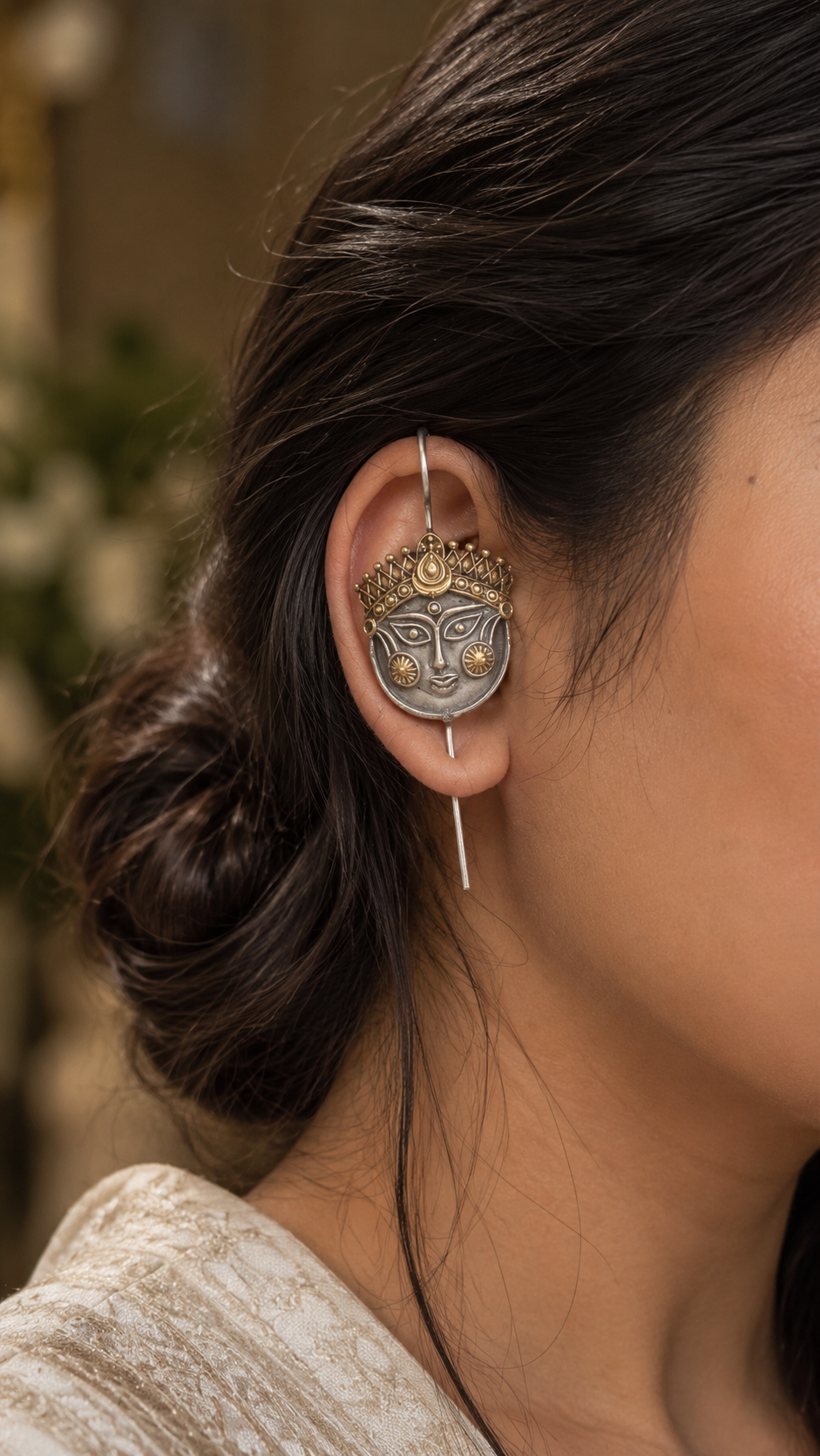 Durgamata Dual-Tone Face Earcuffs