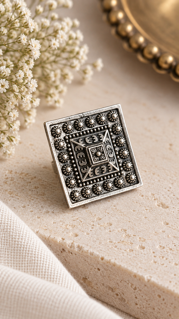 Royal Mandala Statement Ring