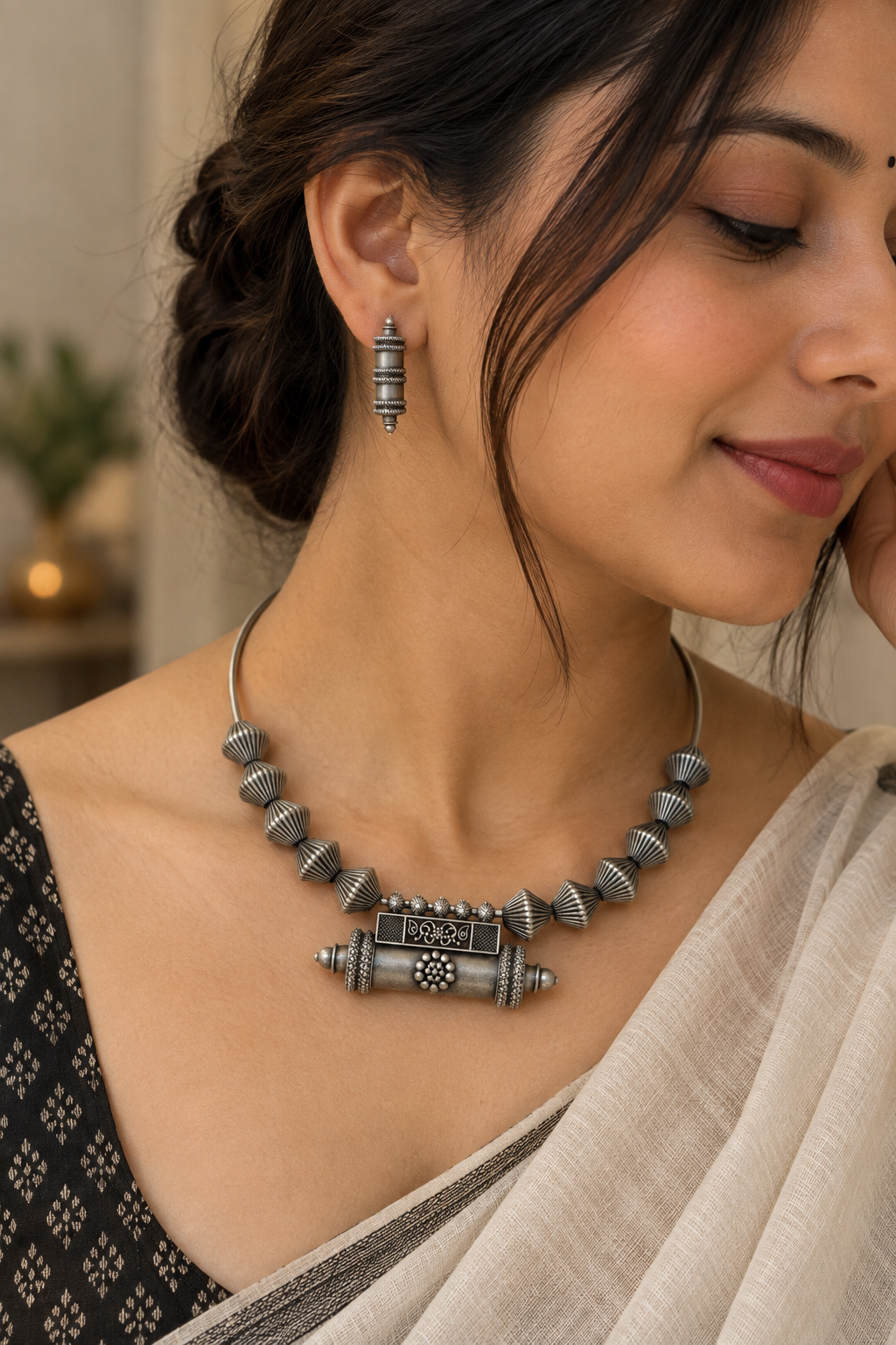Tribal Torque Oxidised Necklace Set