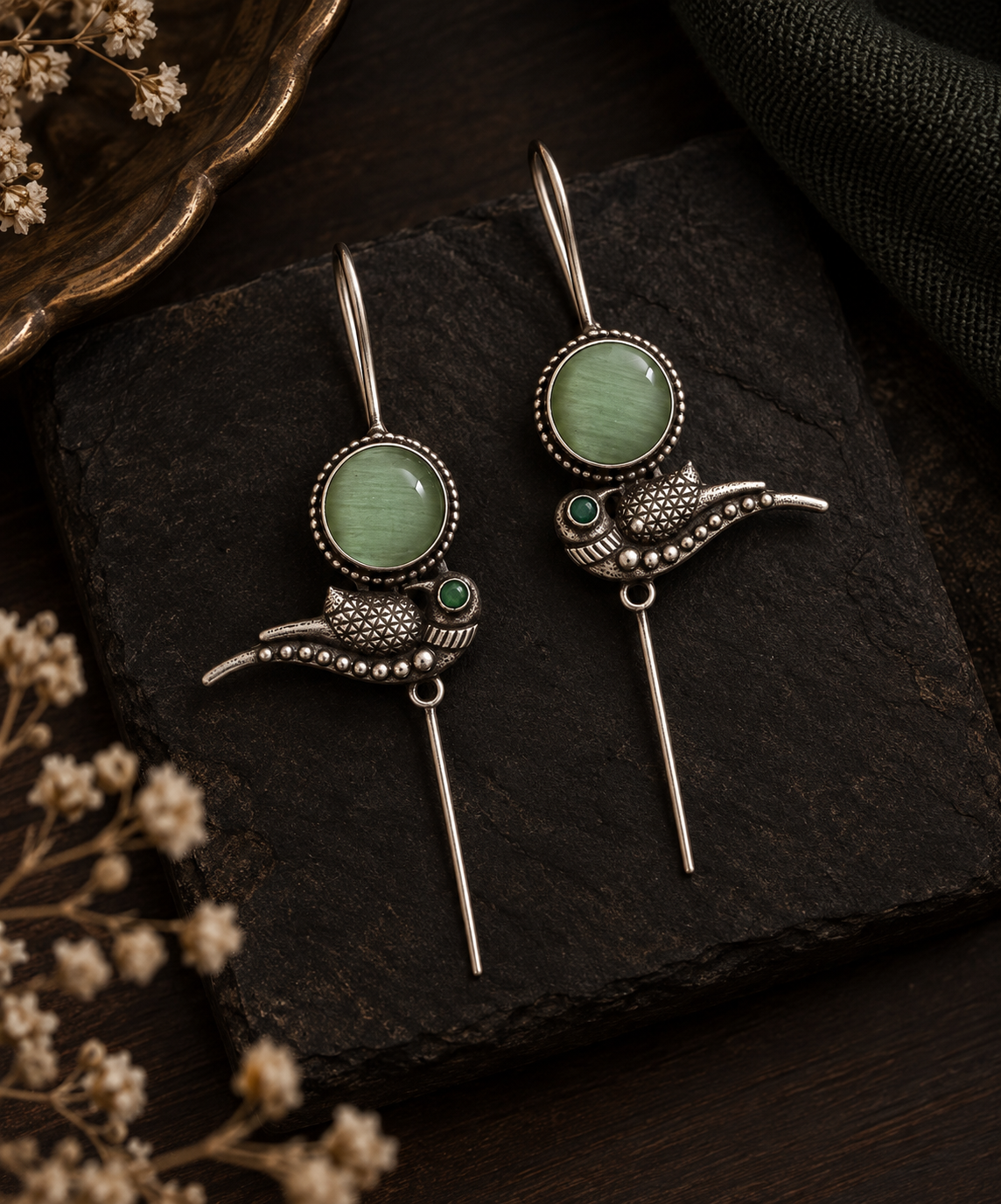 Neelam Birdstone Statement Earcuffs