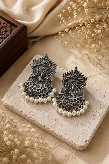 Devi Darshan Pearl Chandelier Earrings